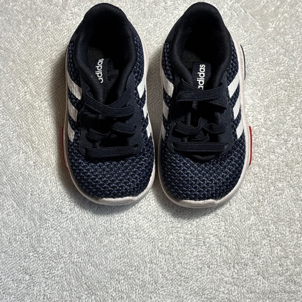 Adidas Kids' Navy and White Sneakers